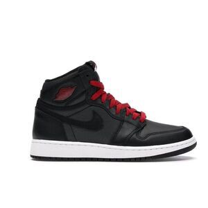 NWOB NIKE Air Jordan 1 Retro High 'Black Satin Gym Red Black' Sneakers Size 7